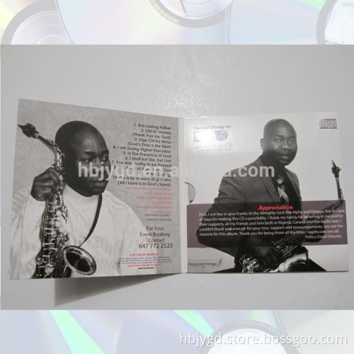 CD/DVD cardboard paper jacket/sleeve 4 panel with printing,